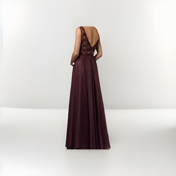 Morilee Lee Dresses & Skirts - Morilee Lee Bridesmaids 714 Lace Bodice Eggplant Chiffon Skirt/Nude Lining Sz 6